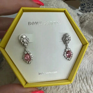 Bomb Party "Direction of You" Earrings RBP3399 Princess Pink Tourmaline/Rhodium